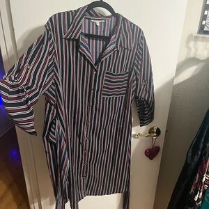 💝 3X Speed Control Striped Button-Down Dress - Red, White & Blue